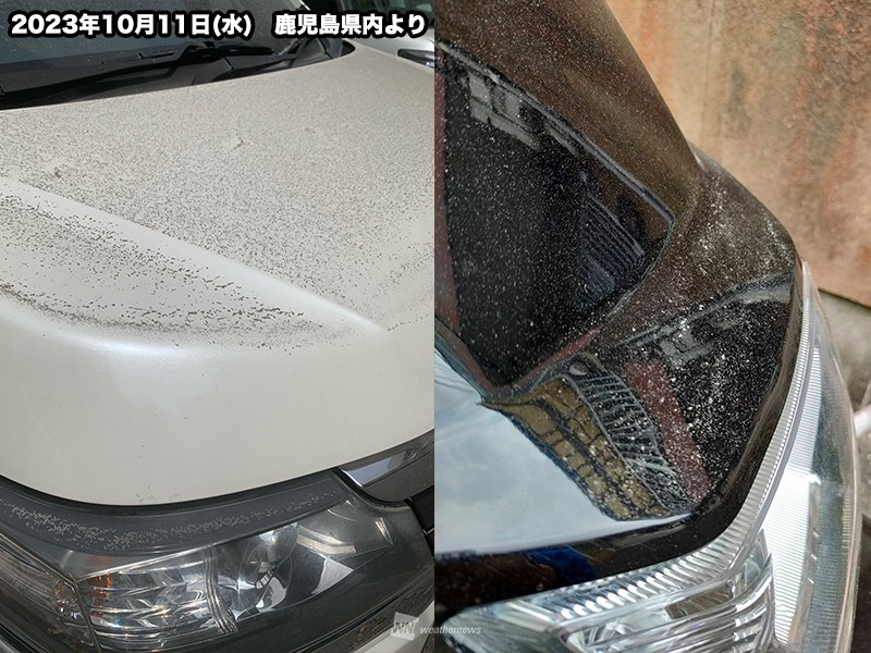 桜島 南岳山頂火口で噴火　鹿児島市街地で車に灰がうっすら積もる