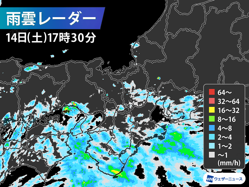 東海～中四国で広く雨　夜は関東南部でも雨が降り出す