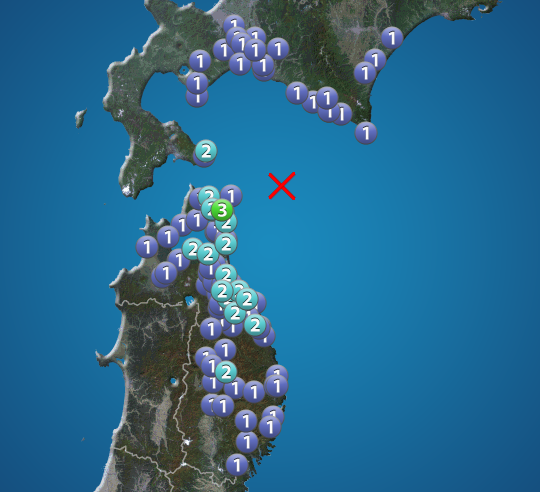 青森県東方沖でM4.6の地震　最大震度3　津波の心配なし