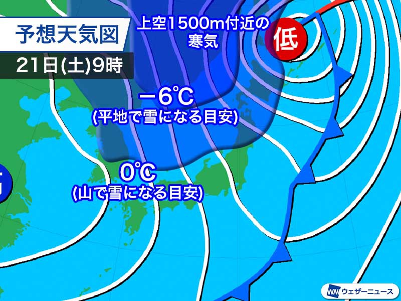 週末は強い寒気が南下　北海道は平地で初雪の可能性も