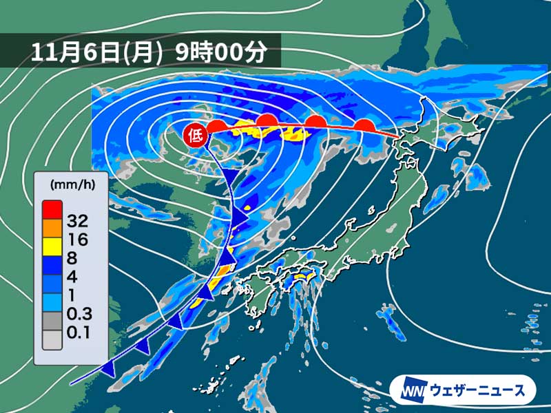 連休明けは発達した低気圧が接近　寒冷前線通過で荒天のおそれ