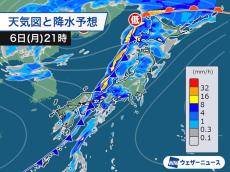 発達した低気圧が接近　寒冷前線通過で雨風が強まり荒れた天気に