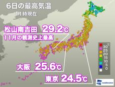 急ピッチで気温上昇　大阪や名古屋も夏日に