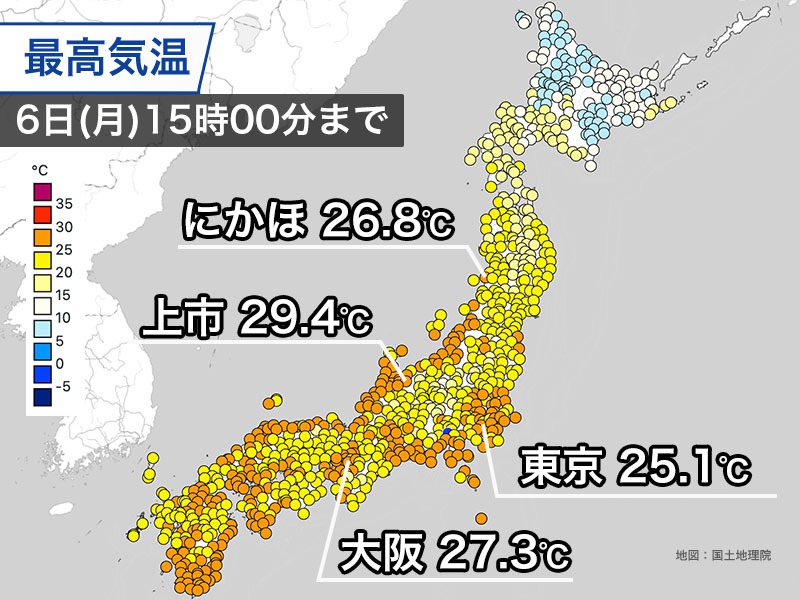 富山県で29.4℃を観測　明日は暑さが和らぐ