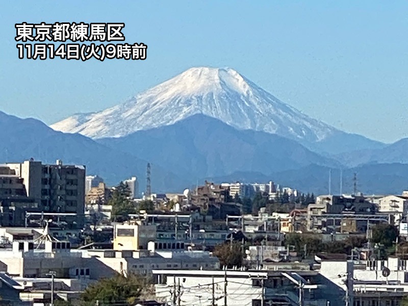 東京の最小湿度は23% 関東は空気乾燥し富士山もクッキリ