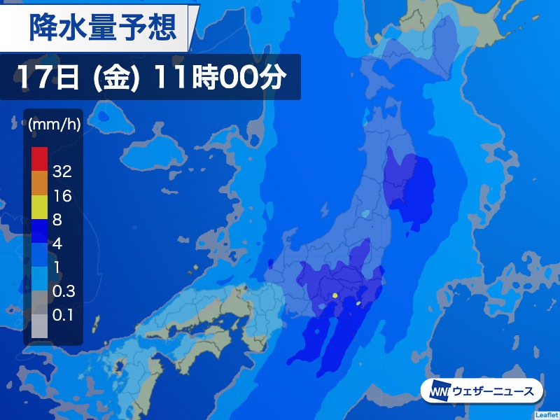 金曜日は全国的に荒天 その後週末は西日本に強い寒気が南下