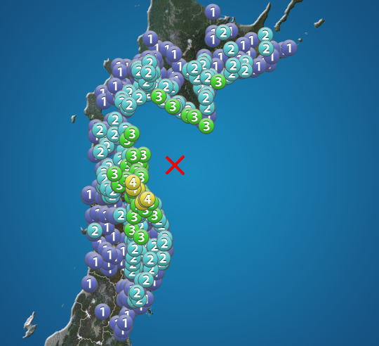 青森県東方沖でM5.8の地震　最大震度4　津波の心配なし