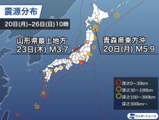 週刊地震情報 2023.11.26　青森県東方沖でM5.9の地震　今年4回目の震度4