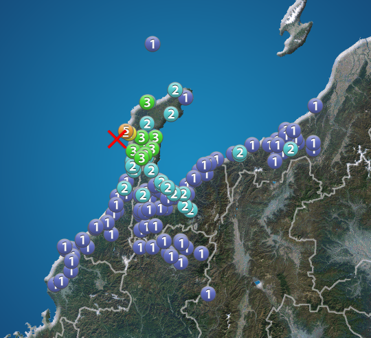 石川県で震度5弱の地震発生