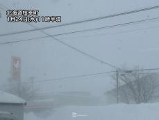 北海道道北で猛吹雪　視界が効かないホワイトアウトに警戒