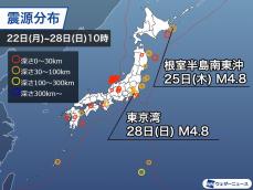 週刊地震情報 2024.1.28　日曜朝に関東広域の地震　東京湾震源で最大震度4
