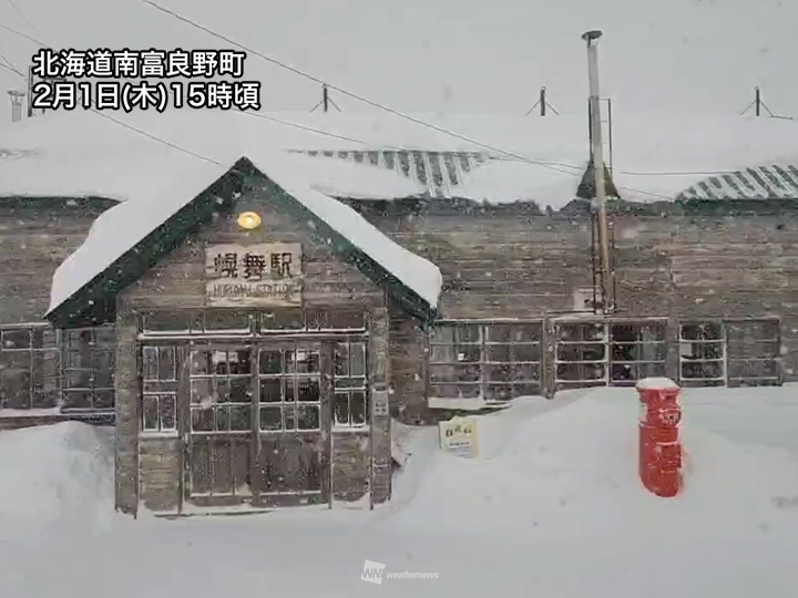 北海道は局地的に積雪が急増　明日も断続的に強い雪や吹雪