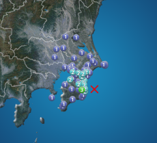 千葉県東方沖でM4.6の地震　いすみ市で震度3　津波の心配なし