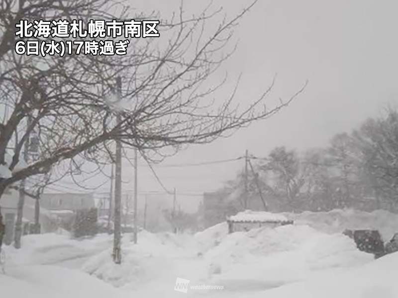 札幌で強い雪　積雪増加と視界不良に注意