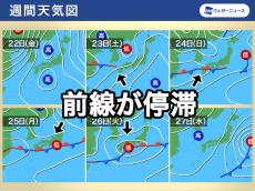 【菜種梅雨】週末以降は前線が停滞