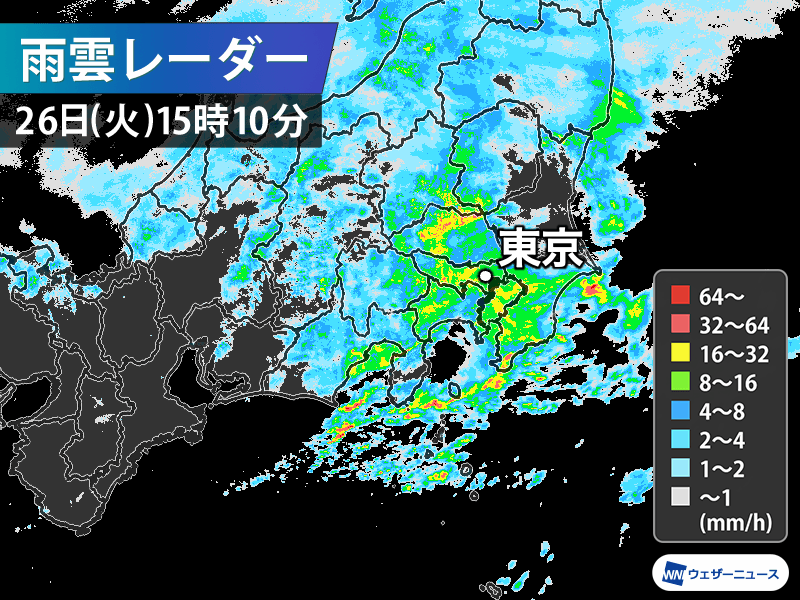 関東は夕方まで強雨のピーク　夜は吹き荒れる北風に注意