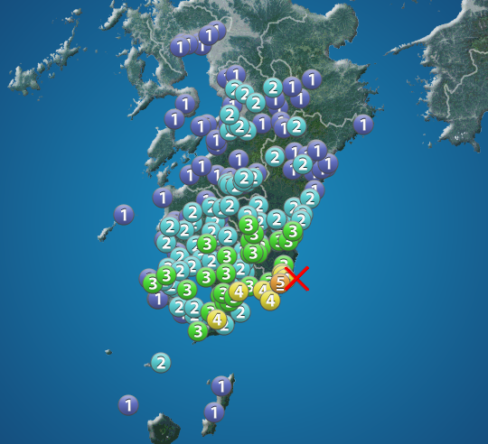 大隅半島東方沖でM5.2の地震　宮崎県で最大震度5弱　津波の心配なし