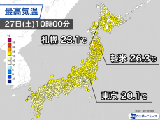 午前中の早い時間から夏日の所も　北日本で気温上昇