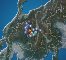 岐阜県・長野県で震度3の地震　震源は岐阜県飛騨地方　M3.7