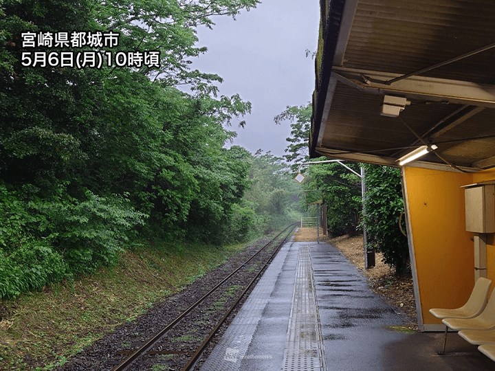 西日本の太平洋側で激しい雨　午後にかけて雨の範囲は拡大