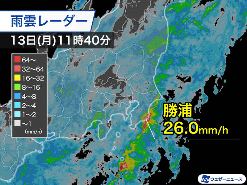 関東は局地的に強い雨　帰宅時間帯も広い範囲で本降りに