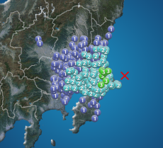 茨城県沖でM4.8の地震　茨城県と千葉県で震度3　津波の心配なし