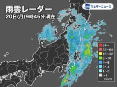 午前中は関東や東北で本降りの雨のところも　午後は段々と回復へ