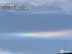愛知など東日本の空に環水平アーク　関東の一部でもうっすらと出現