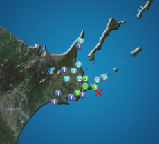 根室半島南東沖でM4.5の地震　北海道で最大震度3　津波の心配なし