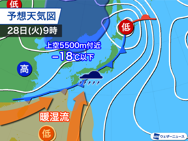 来週はじめは西日本、東日本で大雨注意　前線に湿った空気が流入