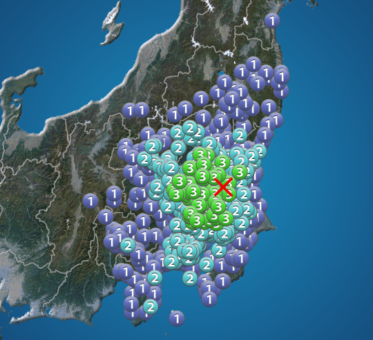 茨城県南部でM4.6の地震　関東地方で震度3　津波の心配なし