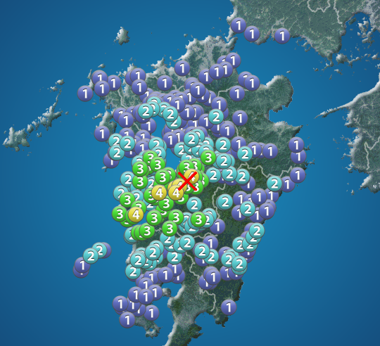 熊本県熊本地方でM4.6の地震　熊本・鹿児島で震度4　津波の心配なし