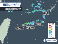 沖縄 八重山地方で非常に激しい雨　落雷や突風にも注意
