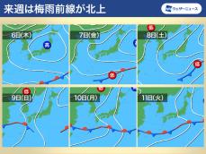 関東から九州の梅雨入りは？　来週は南海上の前線が北上