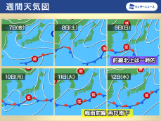 前線は南の海上に停滞する日が多い　関東から西の梅雨入りは？
