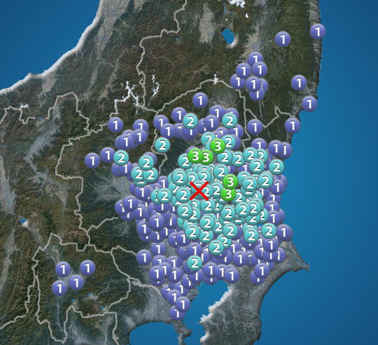 栃木県南部でM4.1の地震　茨城・栃木で震度3　津波の心配なし