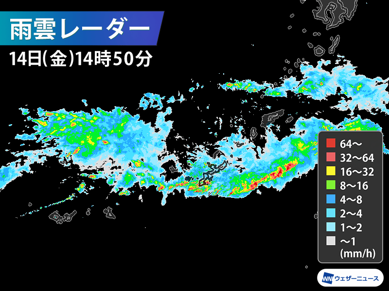 沖縄本島は午後も断続的に強雨　土砂災害の危険度高く警戒を