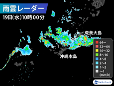 梅雨前線南下し奄美や沖縄で雨　土砂災害の発生に注意を