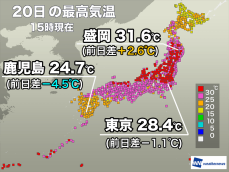 今日も東日本や東北は暑さ継続　明日は蒸し暑さが増す