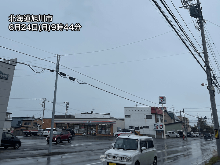 北日本は低気圧の通過で断続的に雨　一時的に強く降る所も