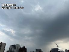 関東南部で雨雲が急発達　夕方までは東京都心など急な雨に注意