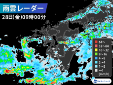 九州は断続的な強雨　海上で雨雲が発達し油断できない状況続く