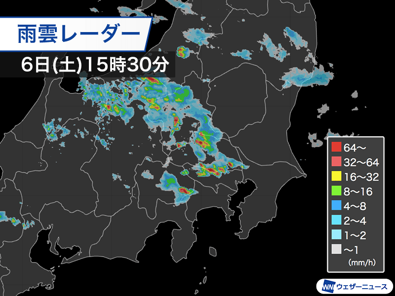 関東で雨が降り出し土砂降りの所も　今夜にかけて雷雨に注意