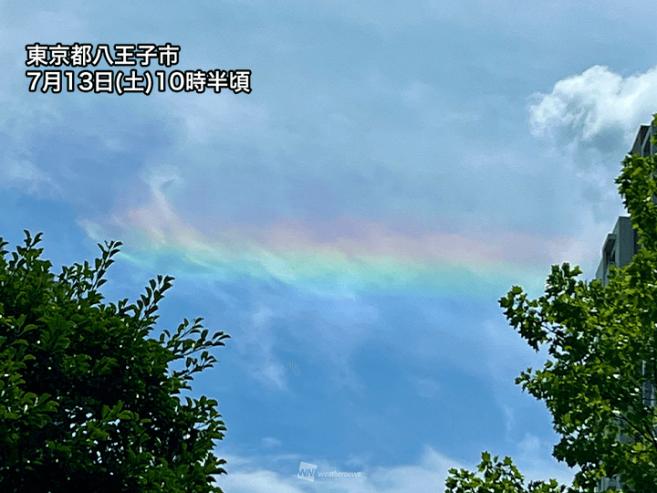 梅雨の晴れ間に虹色の帯　東京や神奈川で環水平アークが出現