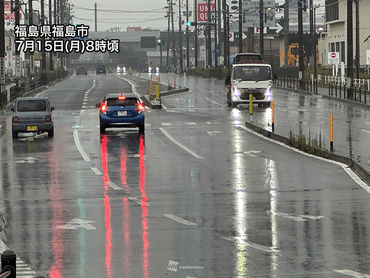 関東北部から東北南部で雨雲発達　昼頃にかけて局地的に強雨
