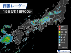 近畿から東海、関東などで強雨　明日も局地的な雨雲の発達に注意