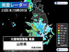 【速報】山形県に大雨特別警報　命を守る行動を