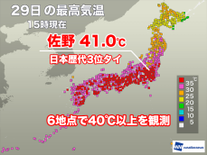 栃木県佐野で日本歴代最高に迫る41.0℃　夜間の熱中症にも警戒を