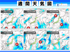 しばらくは雷雨の起こりやすい天気続く　高気圧の勢力が弱い