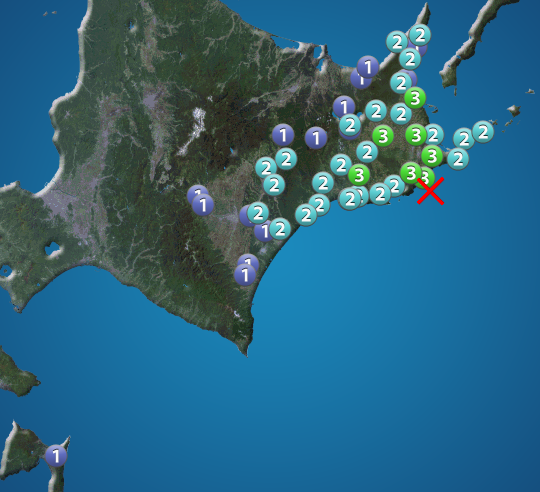 釧路沖でM4.6の地震　北海道で震度3　津波の心配なし